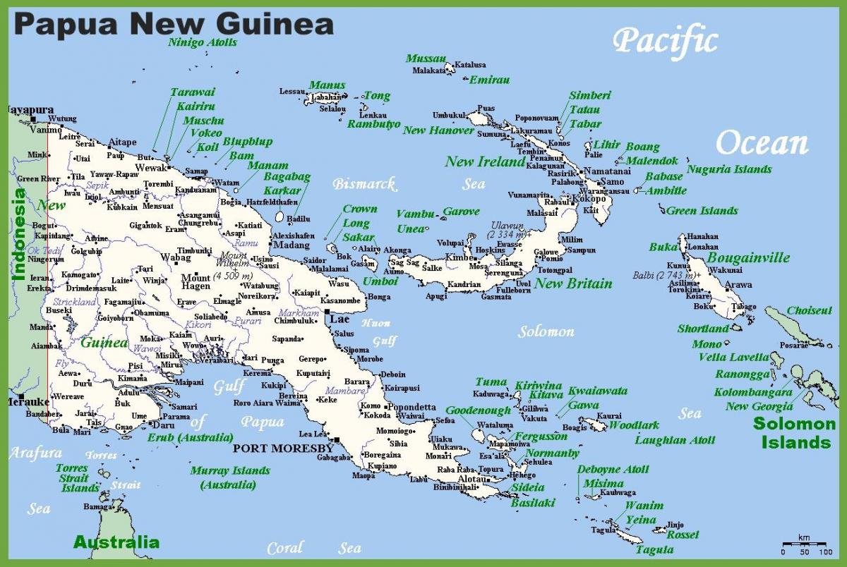 папуа шинэ гвиней-д газрын зураг